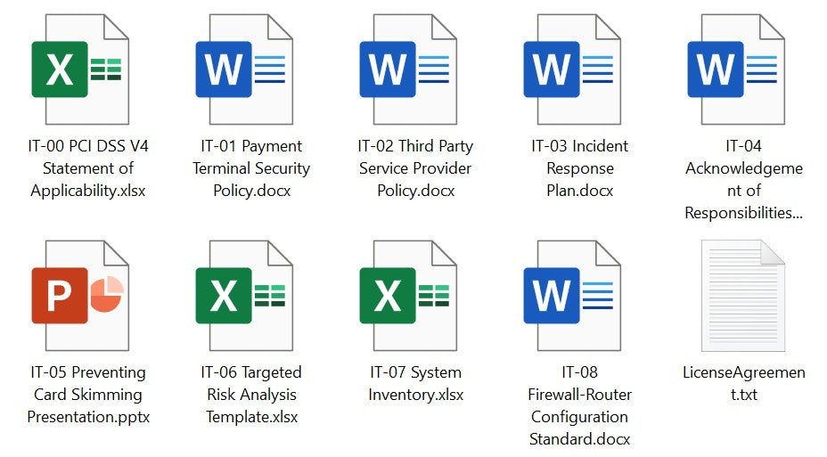 PCI V4 Policy Templates for SAQ B-IP (Card-Present)